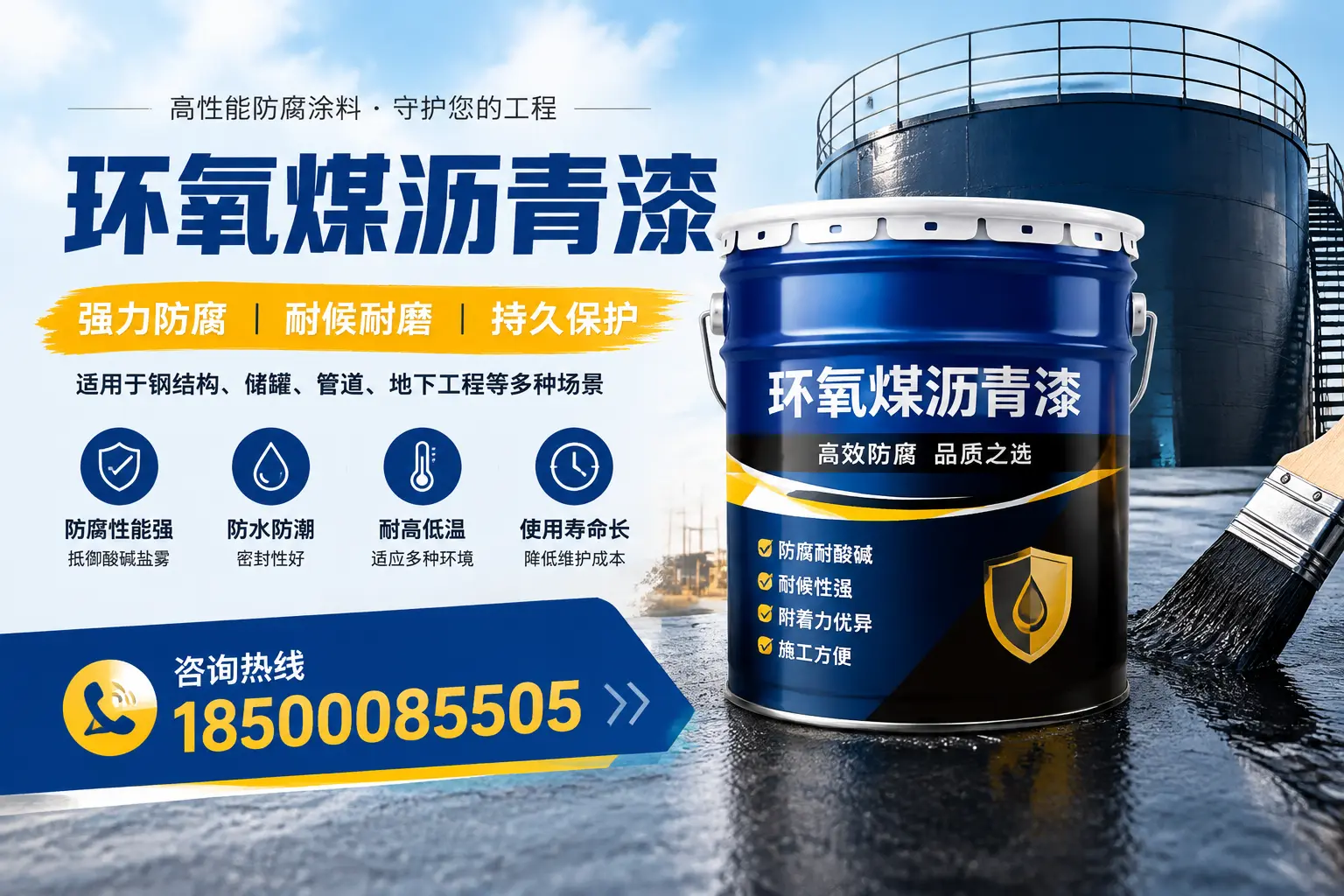环氧煤沥青漆在工业中的应用，阿克苏企业的选择